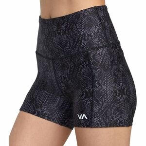 Women's Black Snake Print Bike Shorts